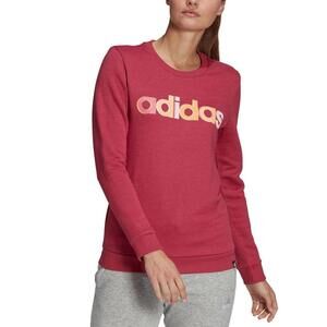 New Adidas Women's Multi-Color Logo Long Sleeve Top, Color: Wild Pink, Size: M